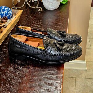 Modello Domani Men's Leather Tassel Loafers, Black, Sz 13